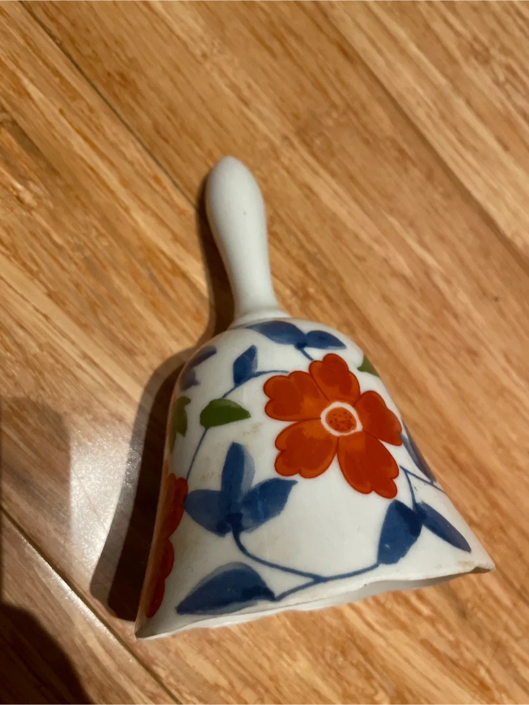 Vintage Japanese Floral Ceramic Hand Bell image indicator(3)