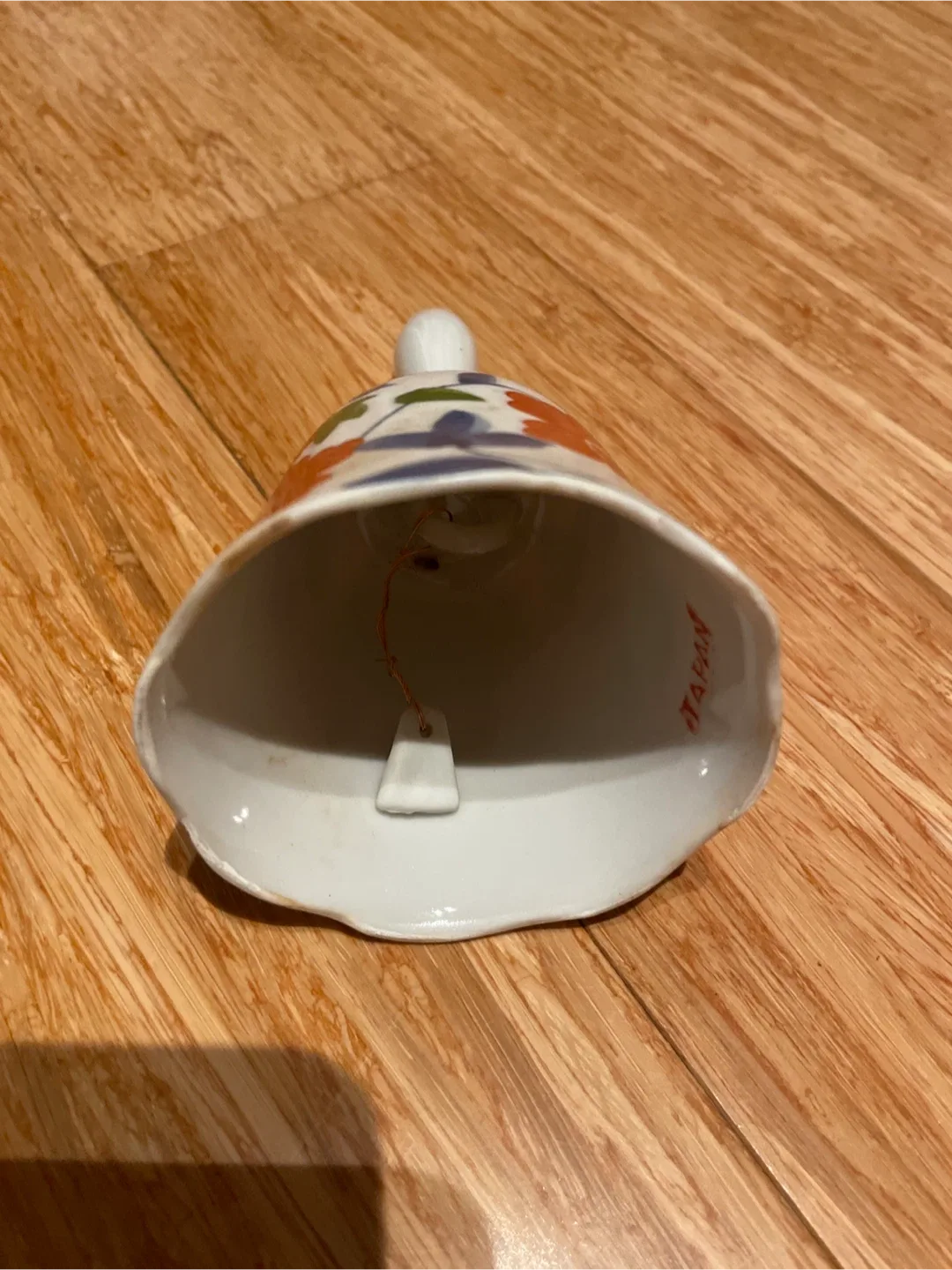 Vintage Japanese Floral Ceramic Hand Bell image indicator(2)