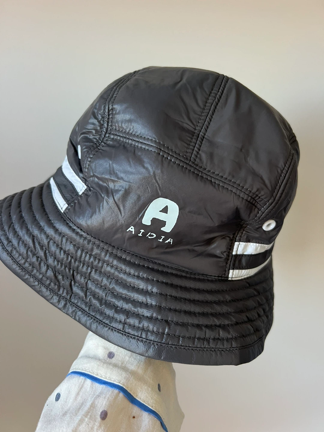 Aidia Bucket Hat - Black with White Stripes