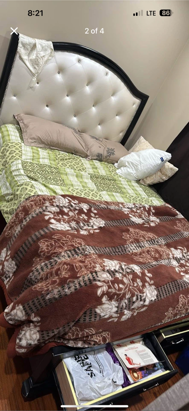 Queen size Bed Frame with Storage - photo 3