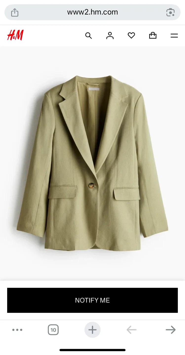 H&M Olive Green Blazer - Size Small thumbnail
