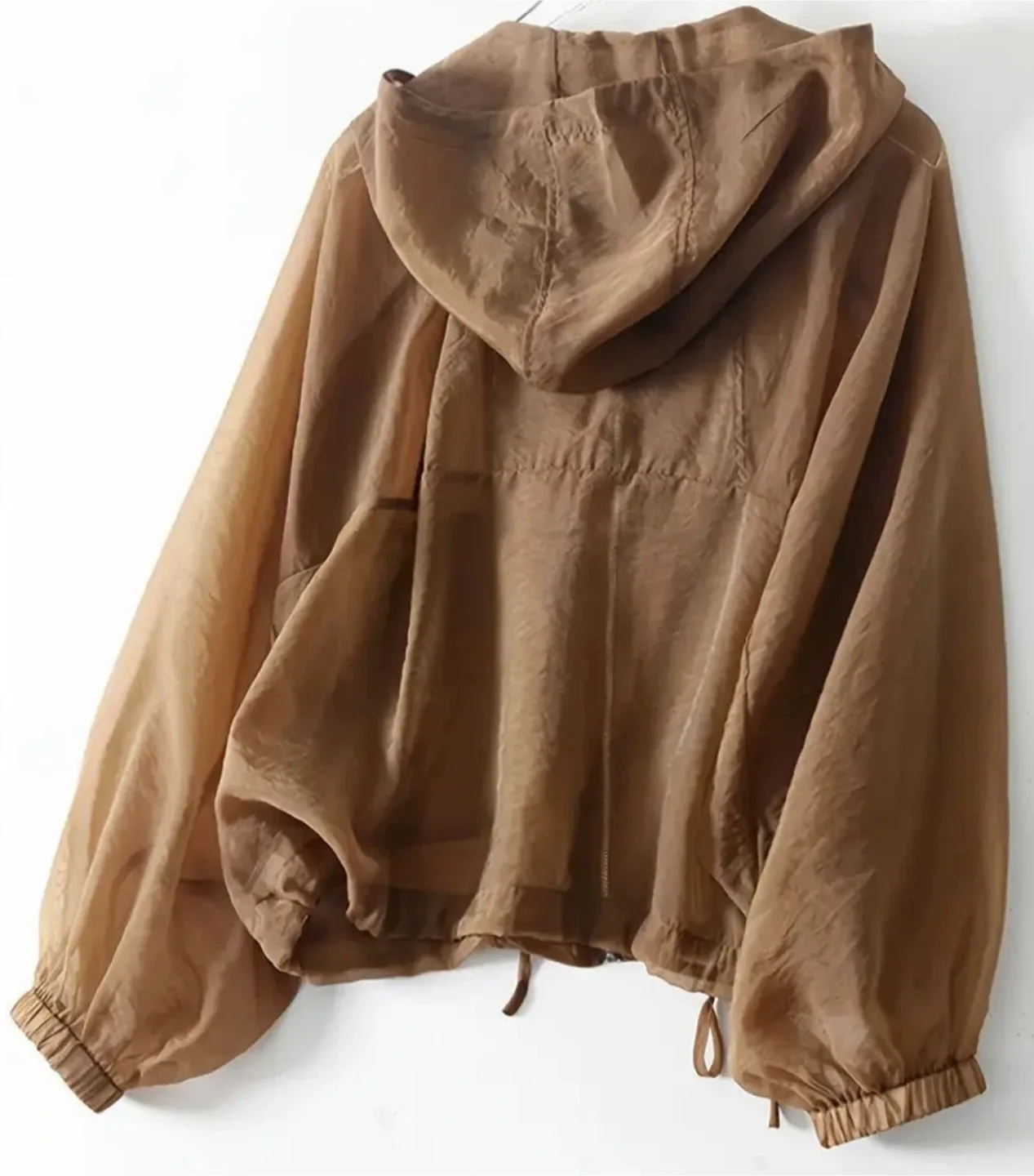 Brown Sheer Hooded Jacket image indicator(2)