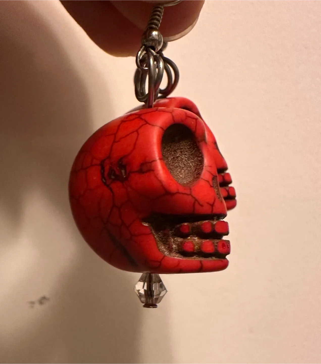 Red Skull Dangle Earrings image indicator(3)