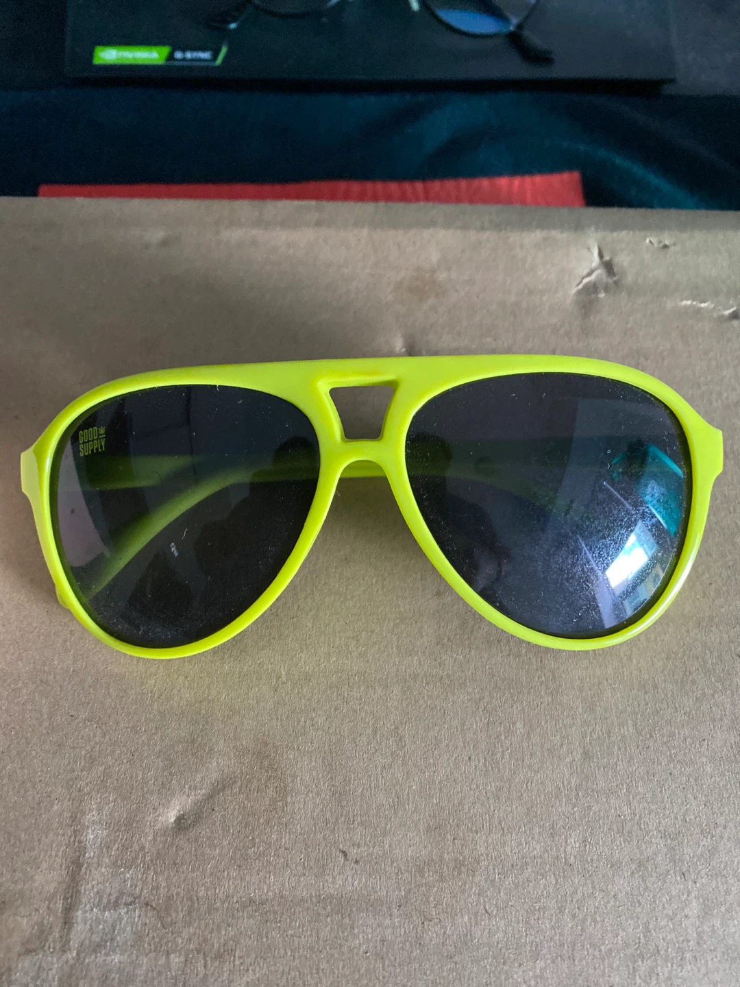Good Supply Neon Green Aviator Sunglasses