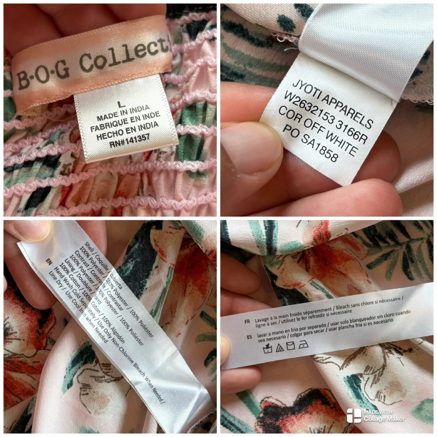 BOG Collective Pink Floral Sundress Sweetheart Neckline Sz L - photo 5