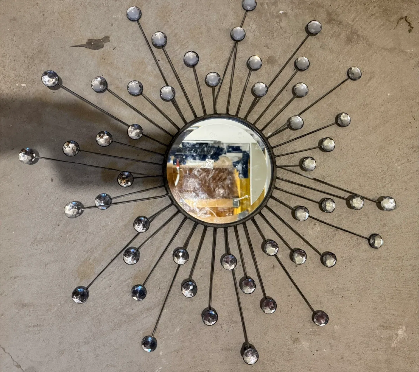 Sunburst Mirror with Rhinestone Details thumbnail