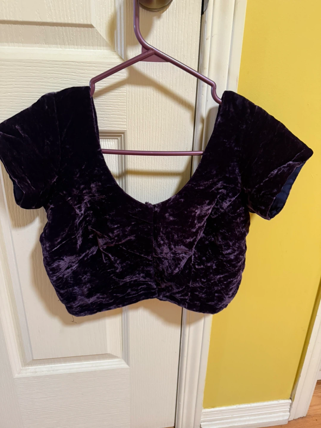 Purple Embroidered Sari with Blouse - photo 3