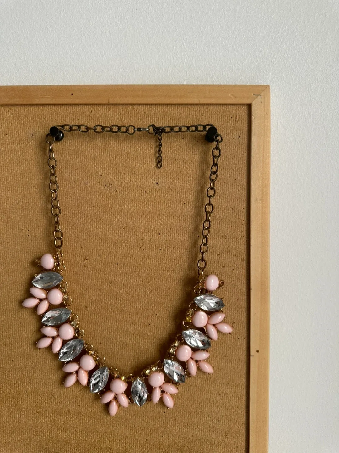 Pink and Silver Statement Necklace thumbnail