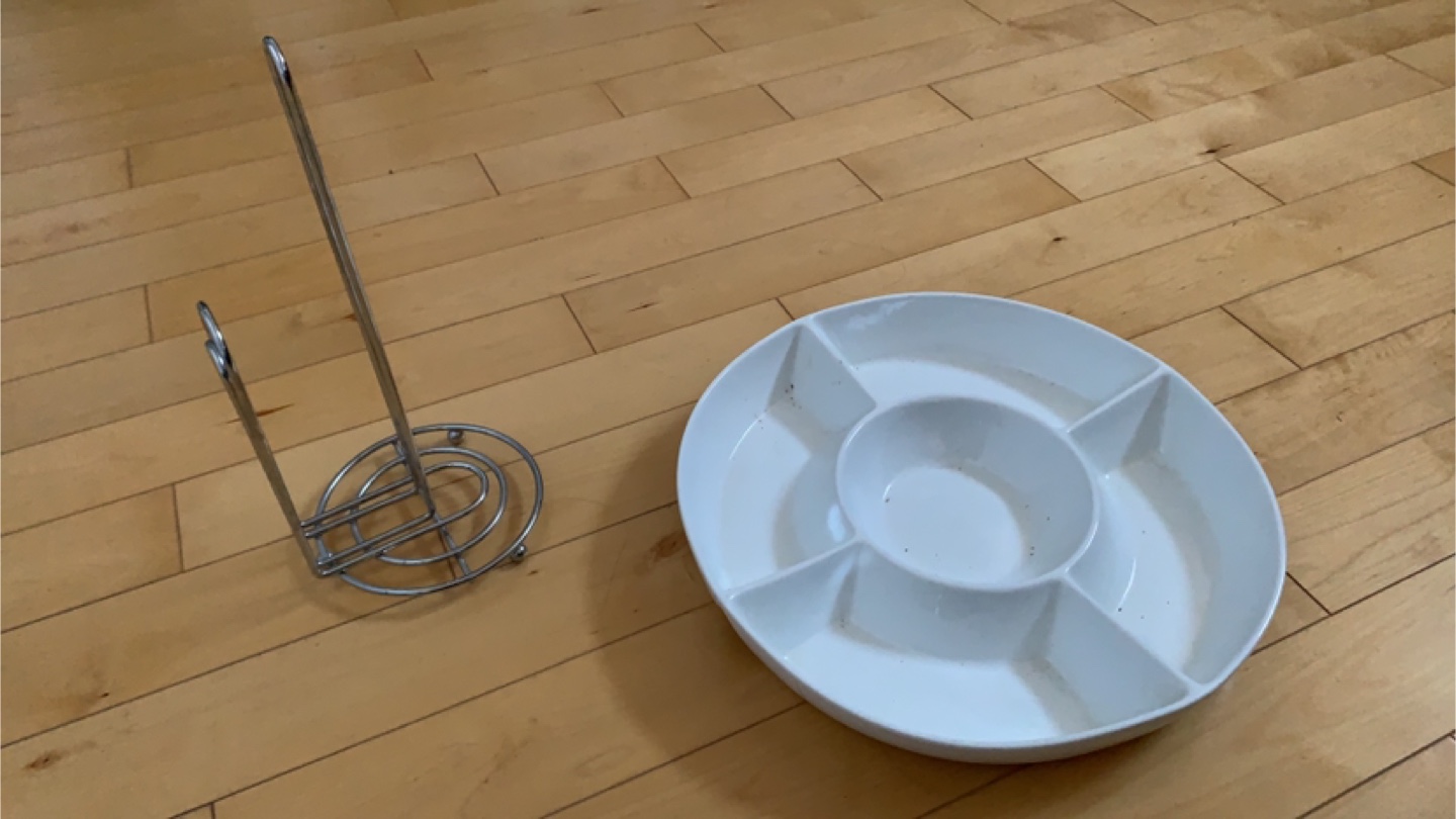 White Serving Platter with Dip Bowl and Napkin Holder
