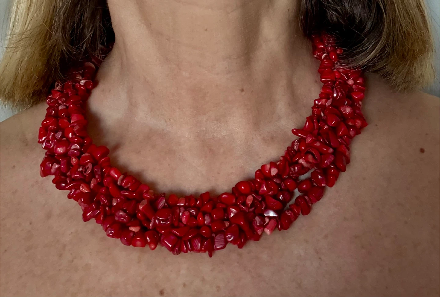Coral Nuggets Twisted Necklace