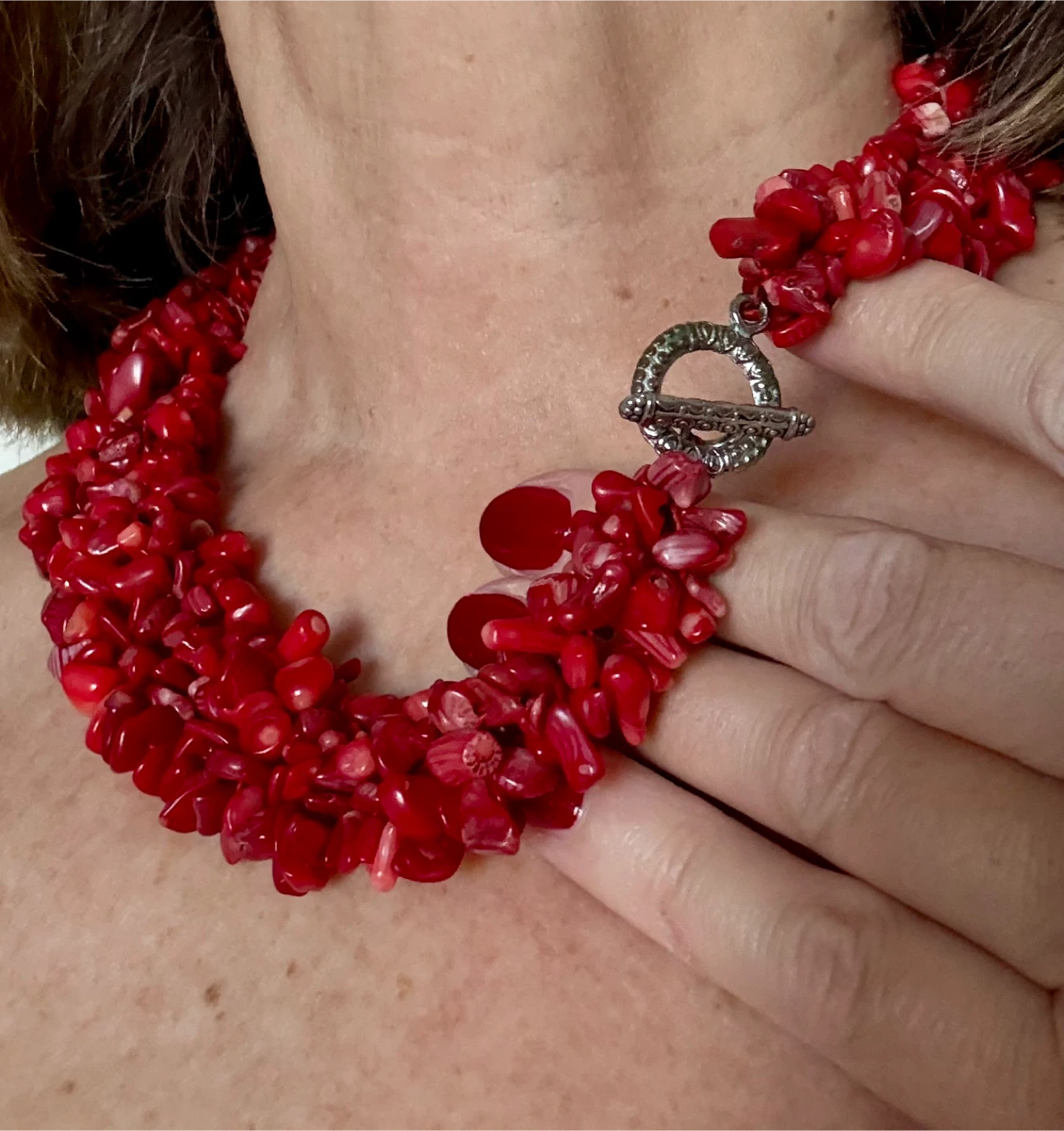 Coral Nuggets Twisted Necklace - photo 2