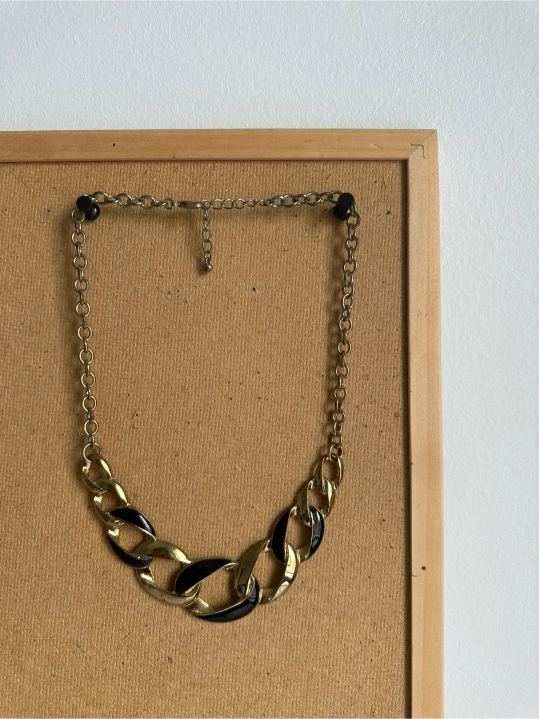 Gold and Black Chain Statement Necklace thumbnail