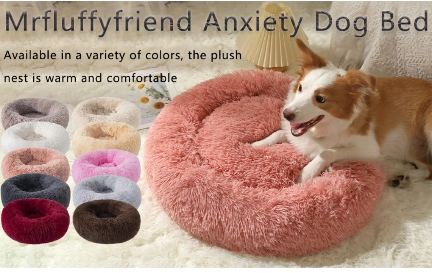 Mrfluffyfriend Anxiety Dog Bed, M-60CM, gray - photo 4