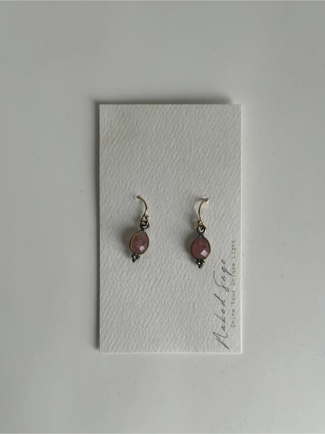 🆕 Gold and Pink Quartz Earrings thumbnail
