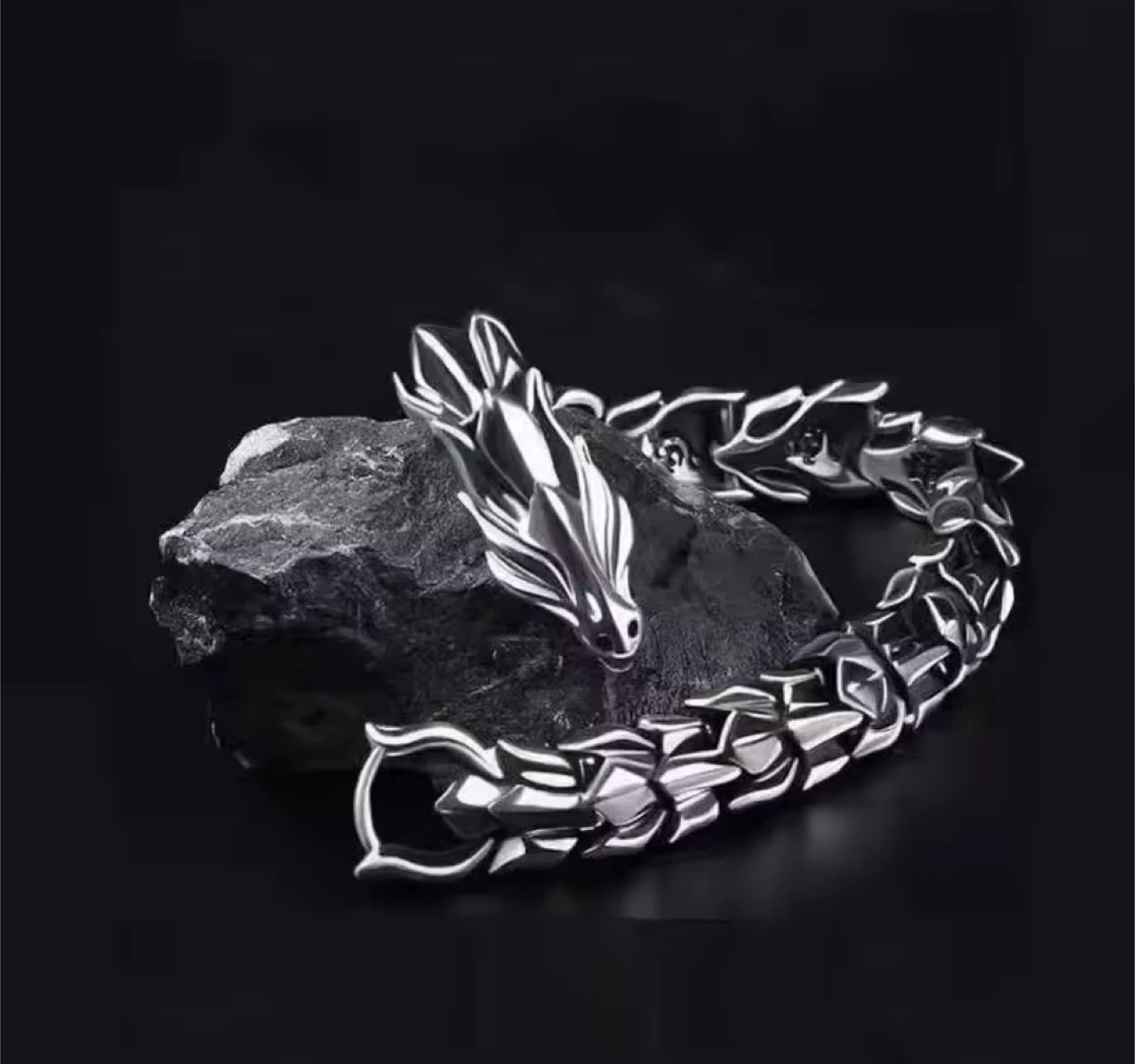 Dragon Bone Bracelet - Antique Silver