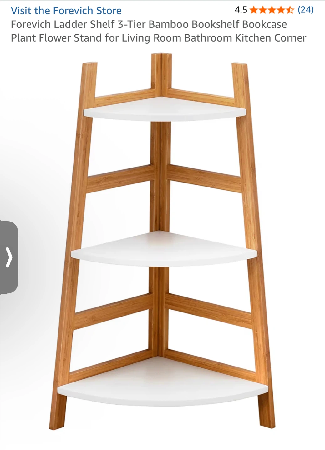 🌿 Set of 2 — Forevich 3-Tier Bamboo Corner Shelf