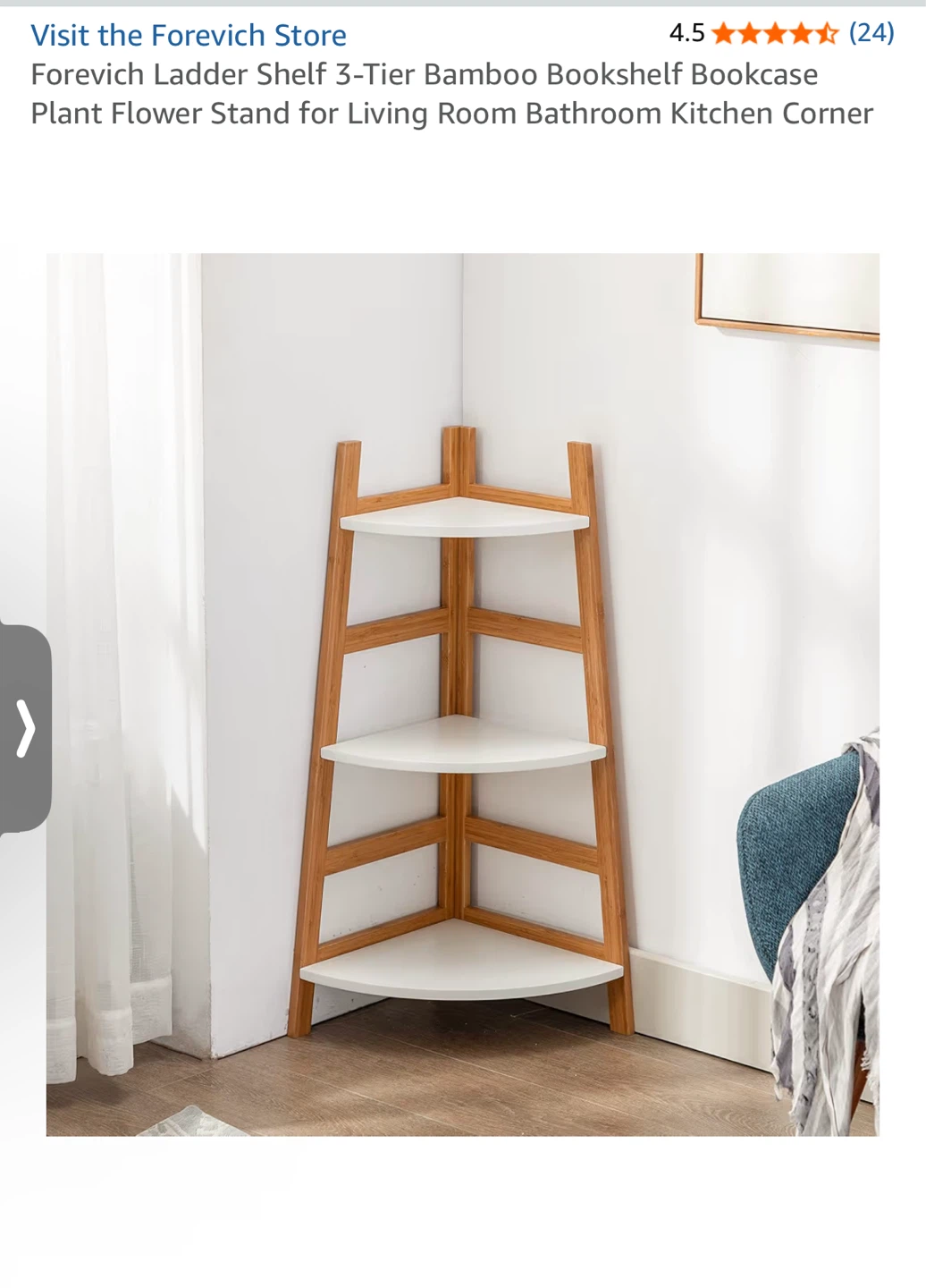 🌿 Set of 2 — Forevich 3-Tier Bamboo Corner Shelf - photo 2