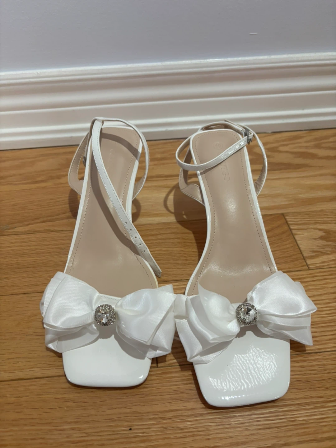 White Heels with Bow Detail