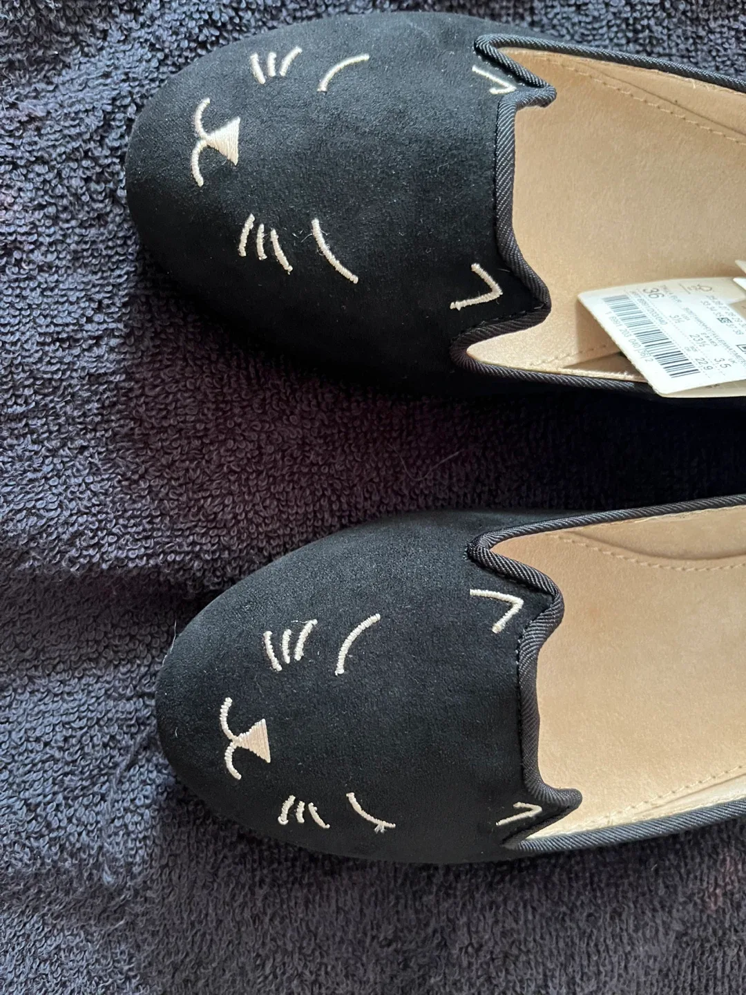 Zara Girls Black Cat Ballet Flats - Size 36 image indicator(5)