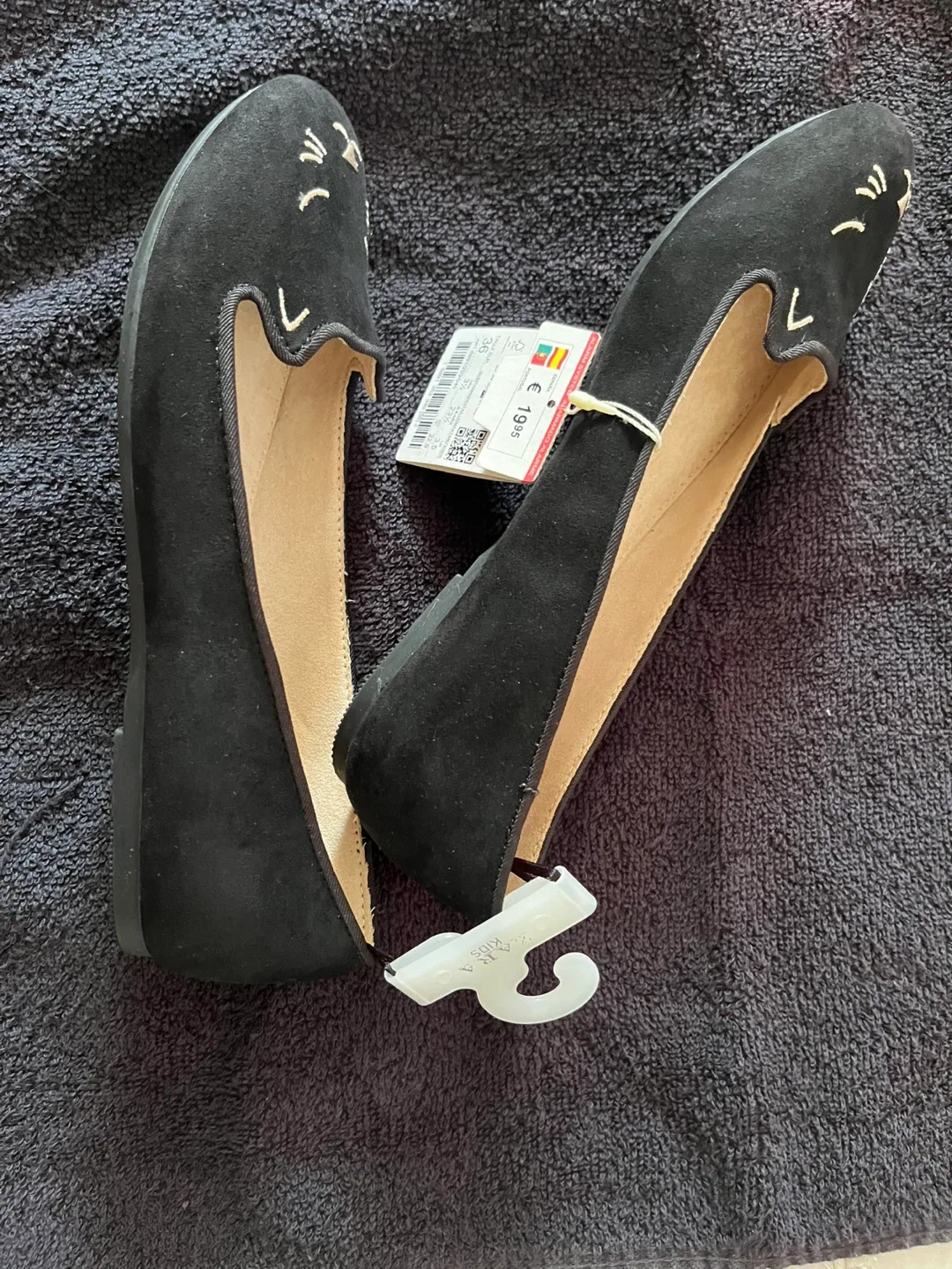 Zara Girls Black Cat Ballet Flats - Size 36 image indicator(4)
