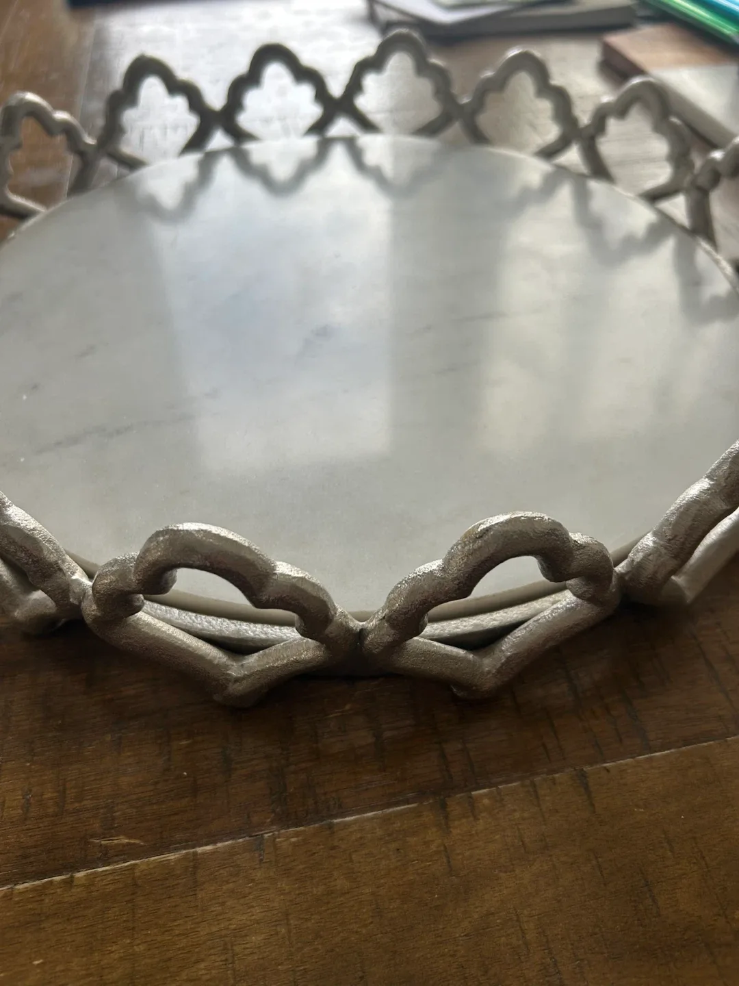 Marble & Silver Decorative Tray image indicator(4)