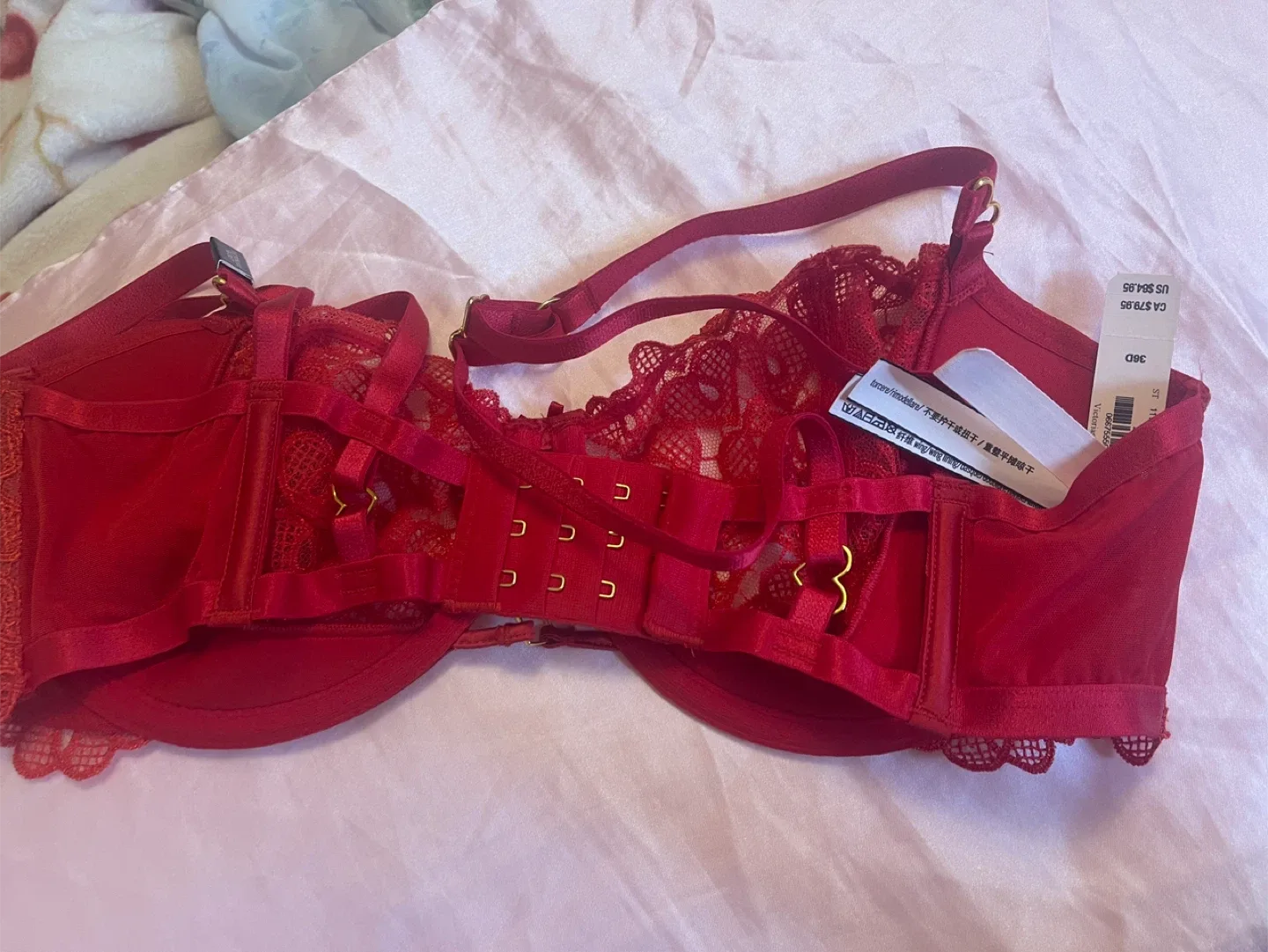 Victoria's Secret Red Lace Bra - Size 36D
