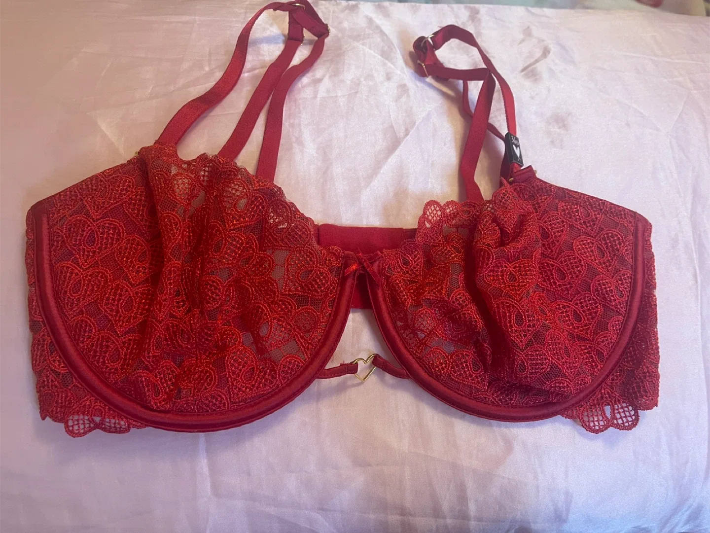 Victoria's Secret Red Lace Bra - Size 36D image indicator(2)