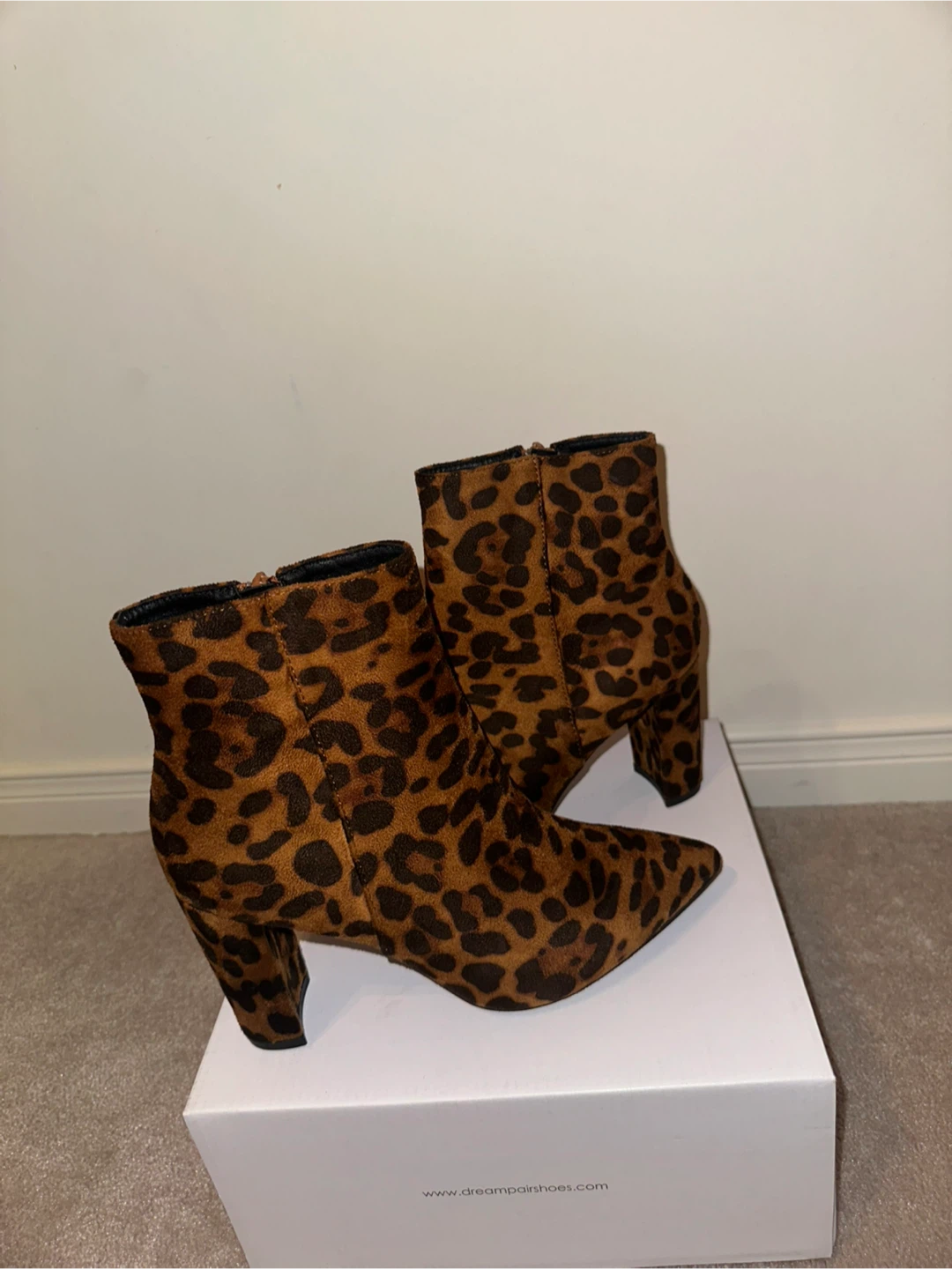 Dream Pairs Leopard Print Ankle Boots