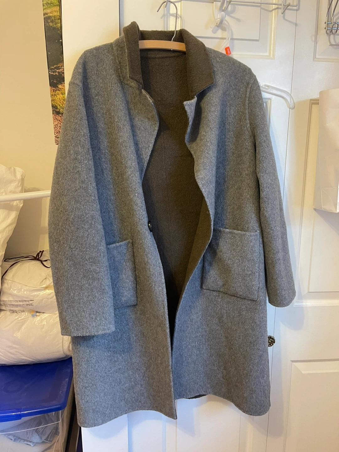 Grey Wool Blend Coat