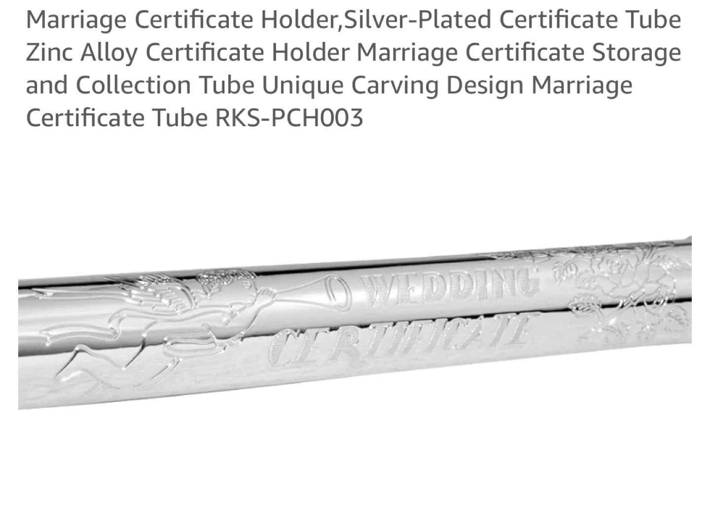 Silver-Plated Wedding Certificate Holder Tube image indicator(2)