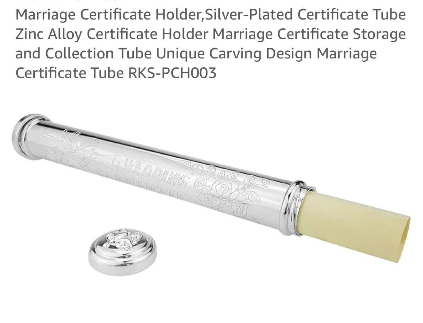 Silver-Plated Wedding Certificate Holder Tube image indicator(3)