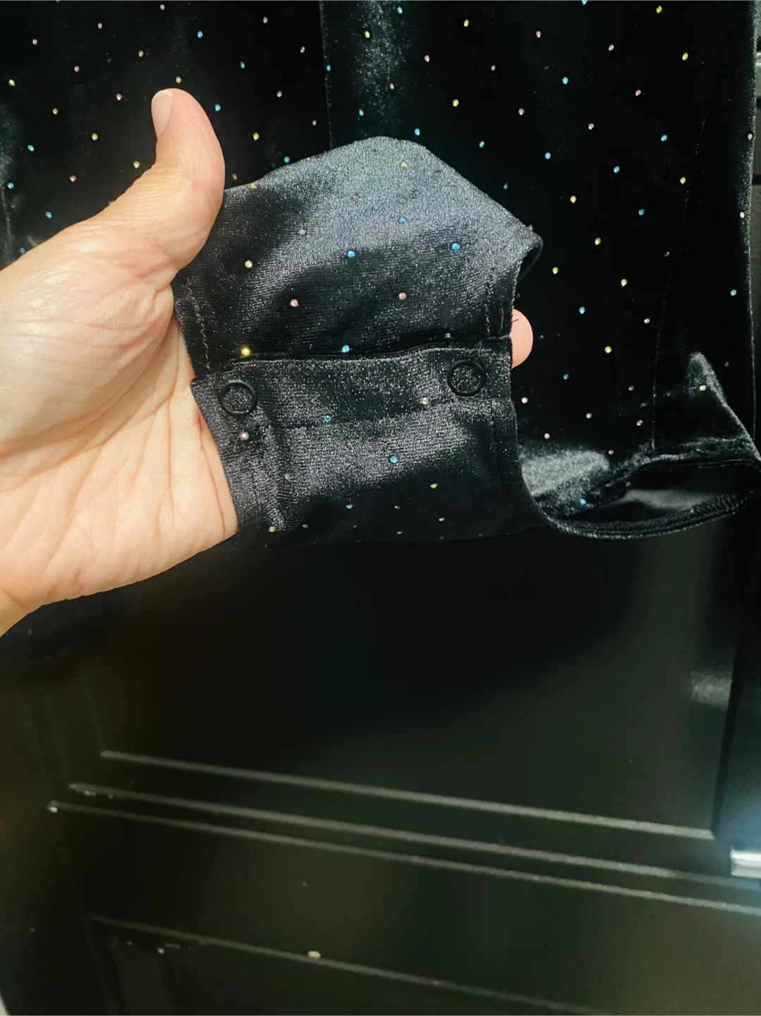 Zara Black Velvet Bodysuit Size 13-14 image indicator(4)