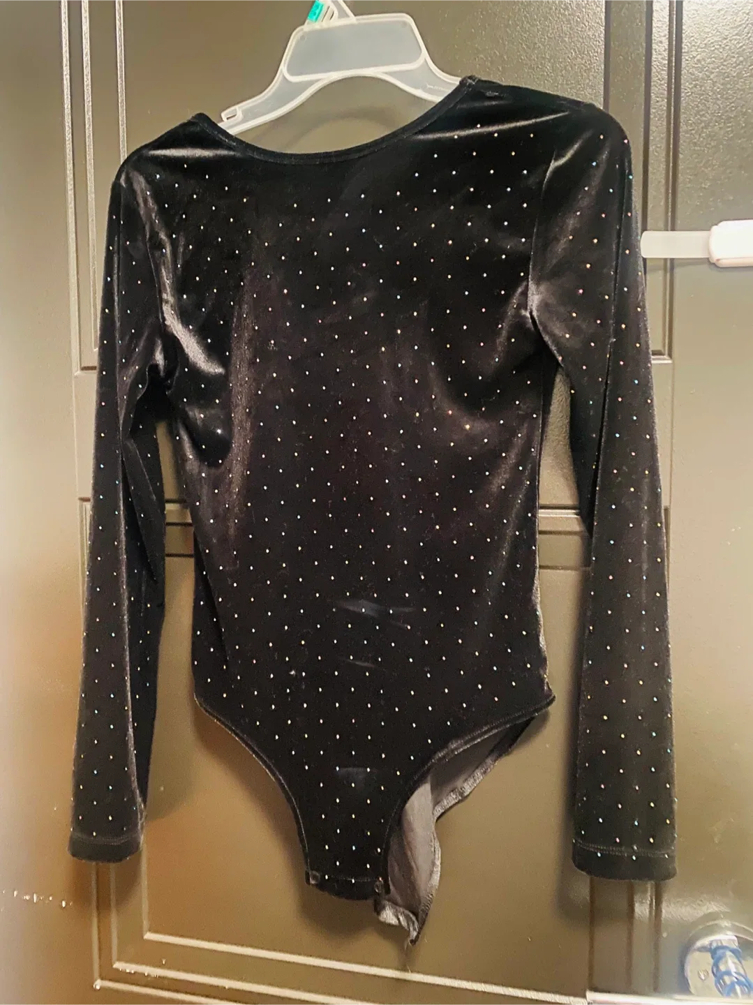 Zara Black Velvet Bodysuit Size 13-14 thumbnail