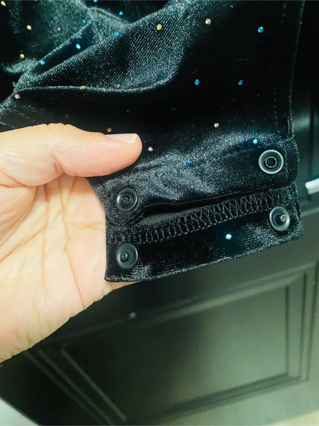 Zara Black Velvet Bodysuit Size 13-14 image indicator(5)