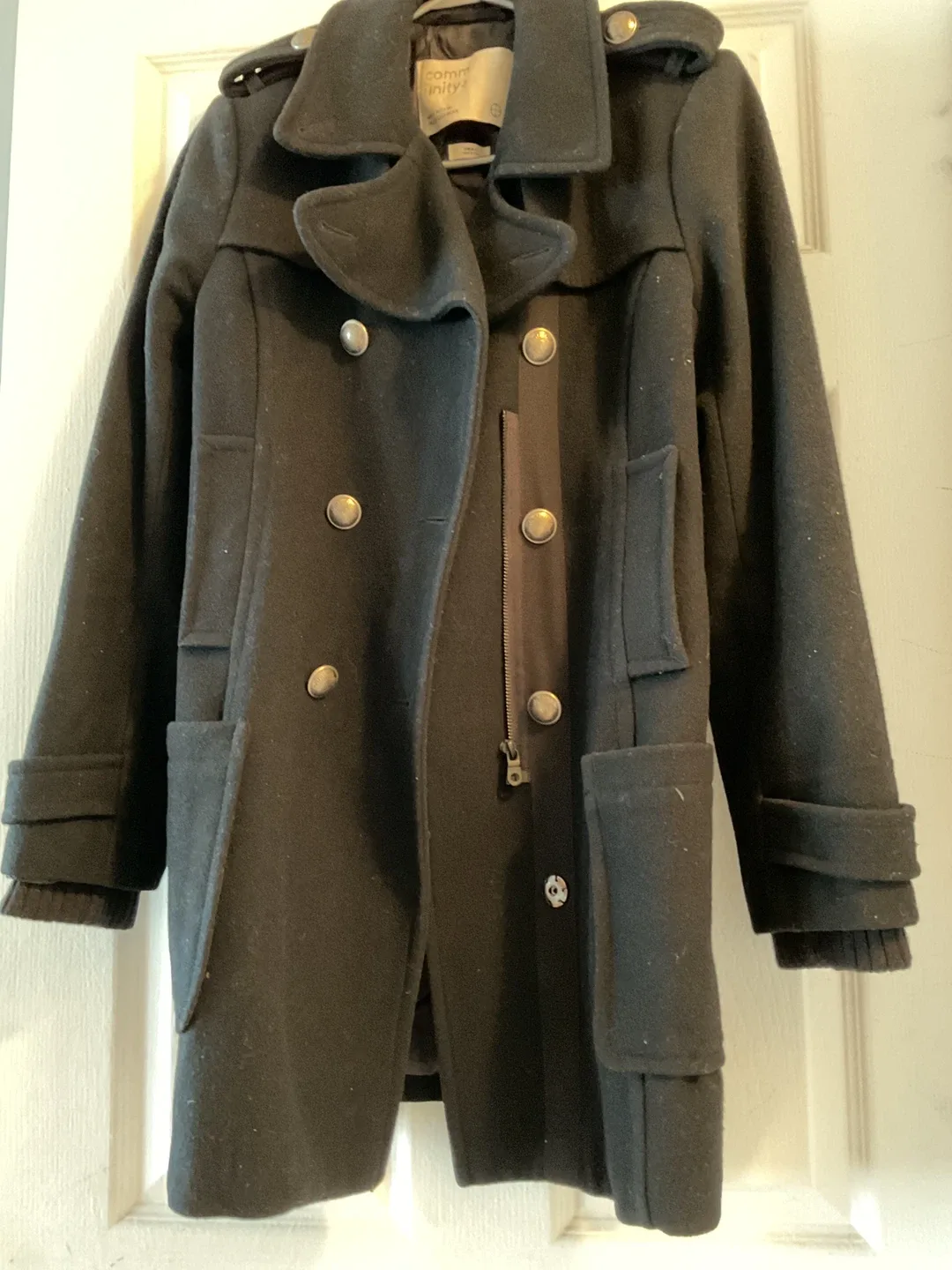 Community Black Wool Blend Coat - Small thumbnail