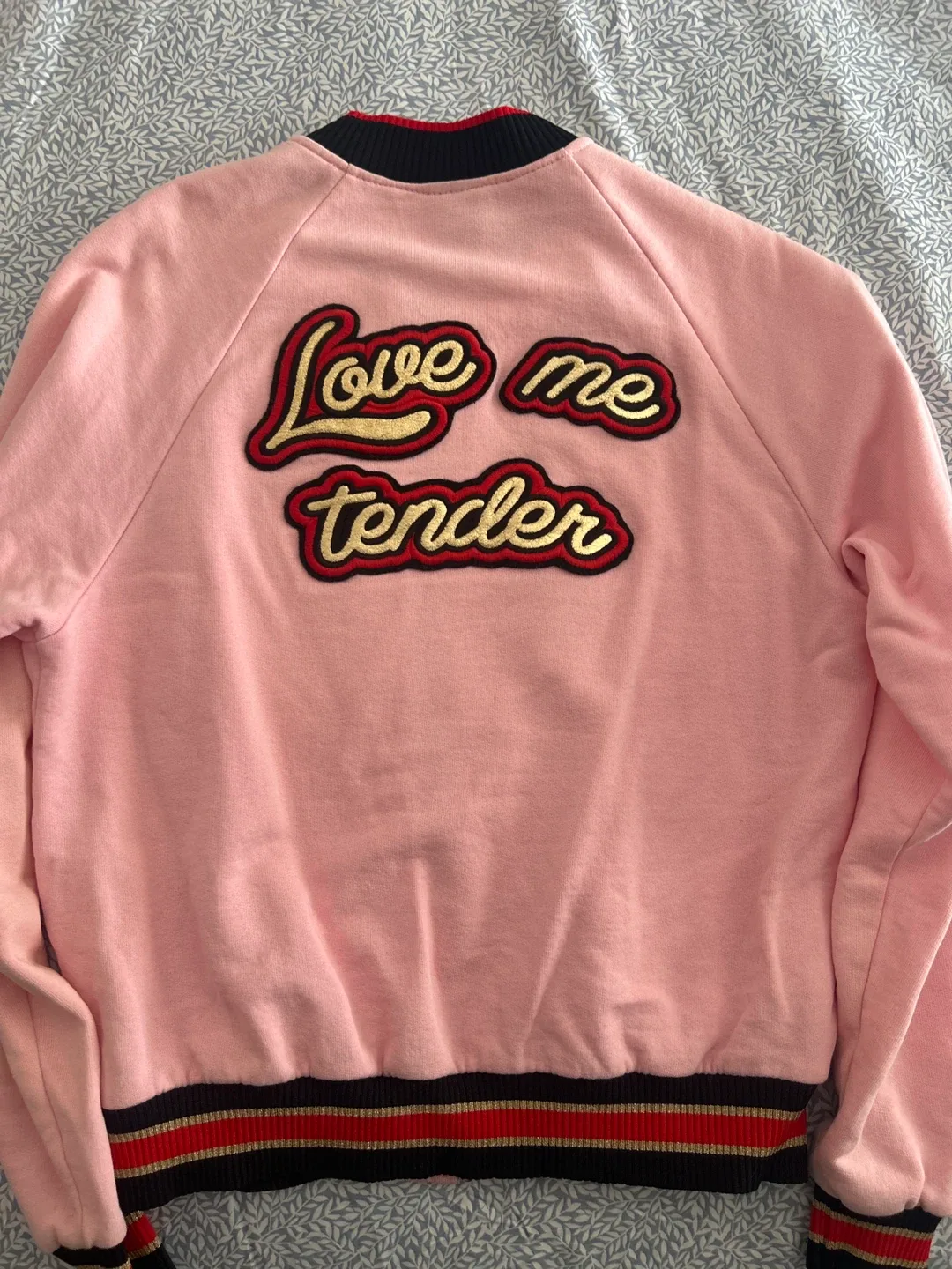Love Me Tender Pink Bomber Jacket thumbnail