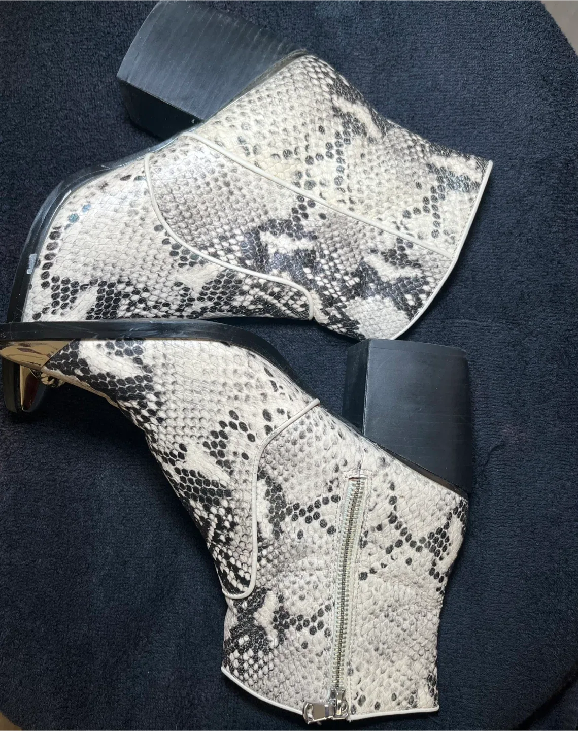 Snakeskin Ankle Boots, Size 7 1/2 image indicator(4)