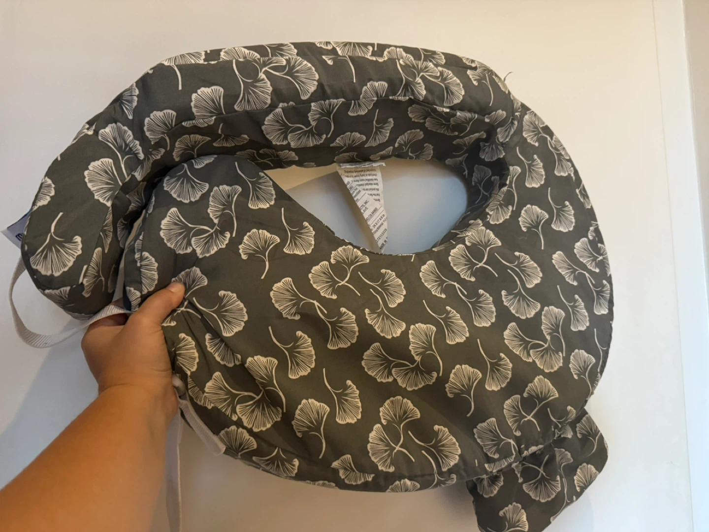 My Brest Friend Nursing Pillow - Grey Leaf Pattern