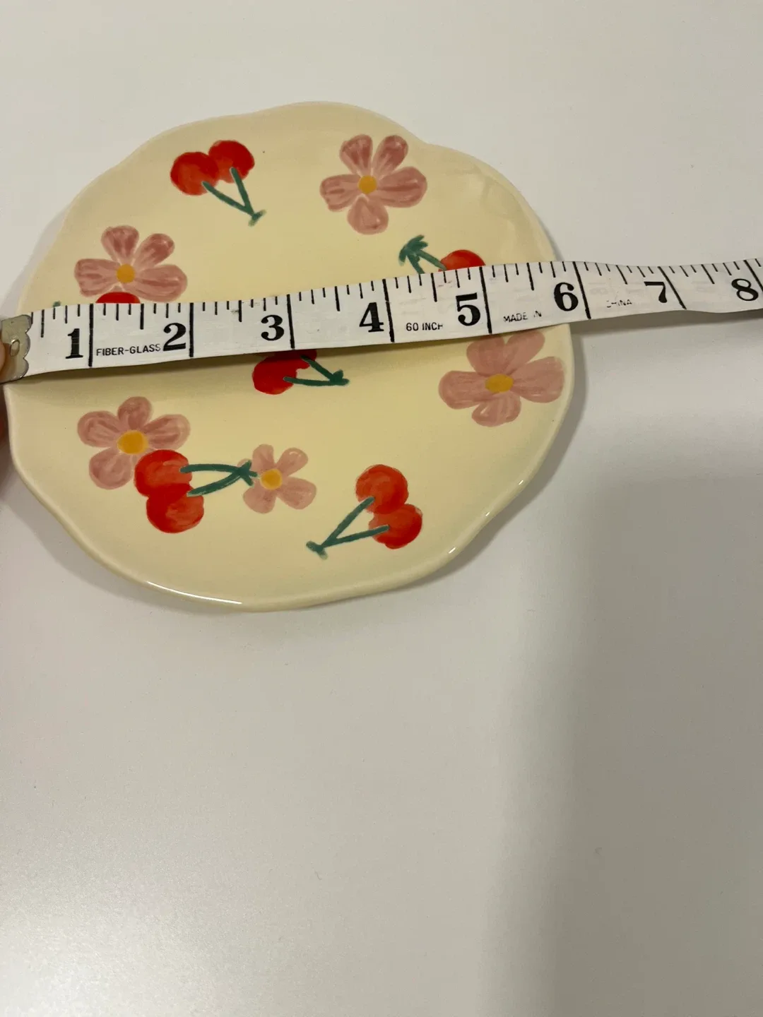 Tea cup & saucer: Cherry and floral hand painted image indicator(8)