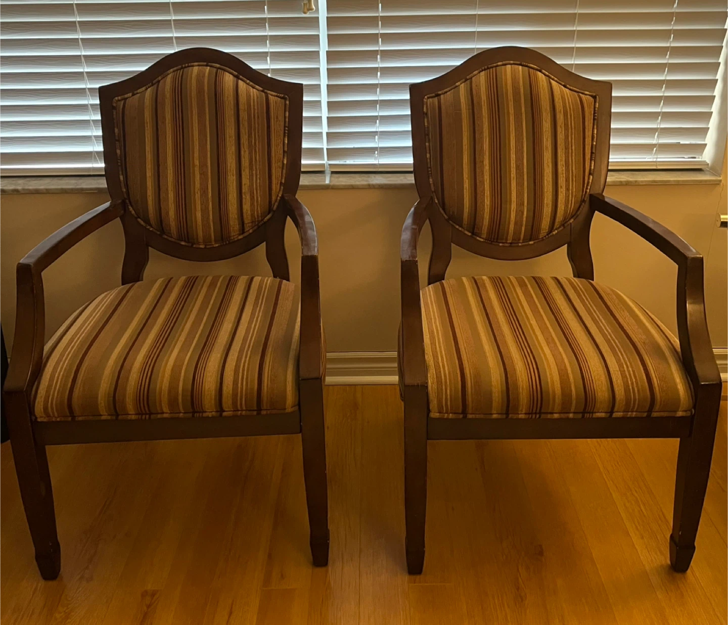 Pair of Armchairs with Striped Upholstery for Free