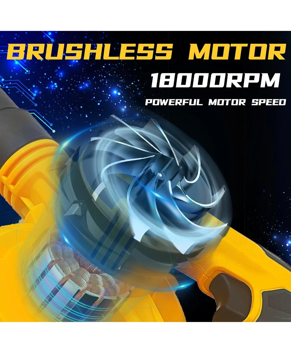 byczone Cordless Leaf Blower for Dewalt 20V Max Battery image indicator(4)