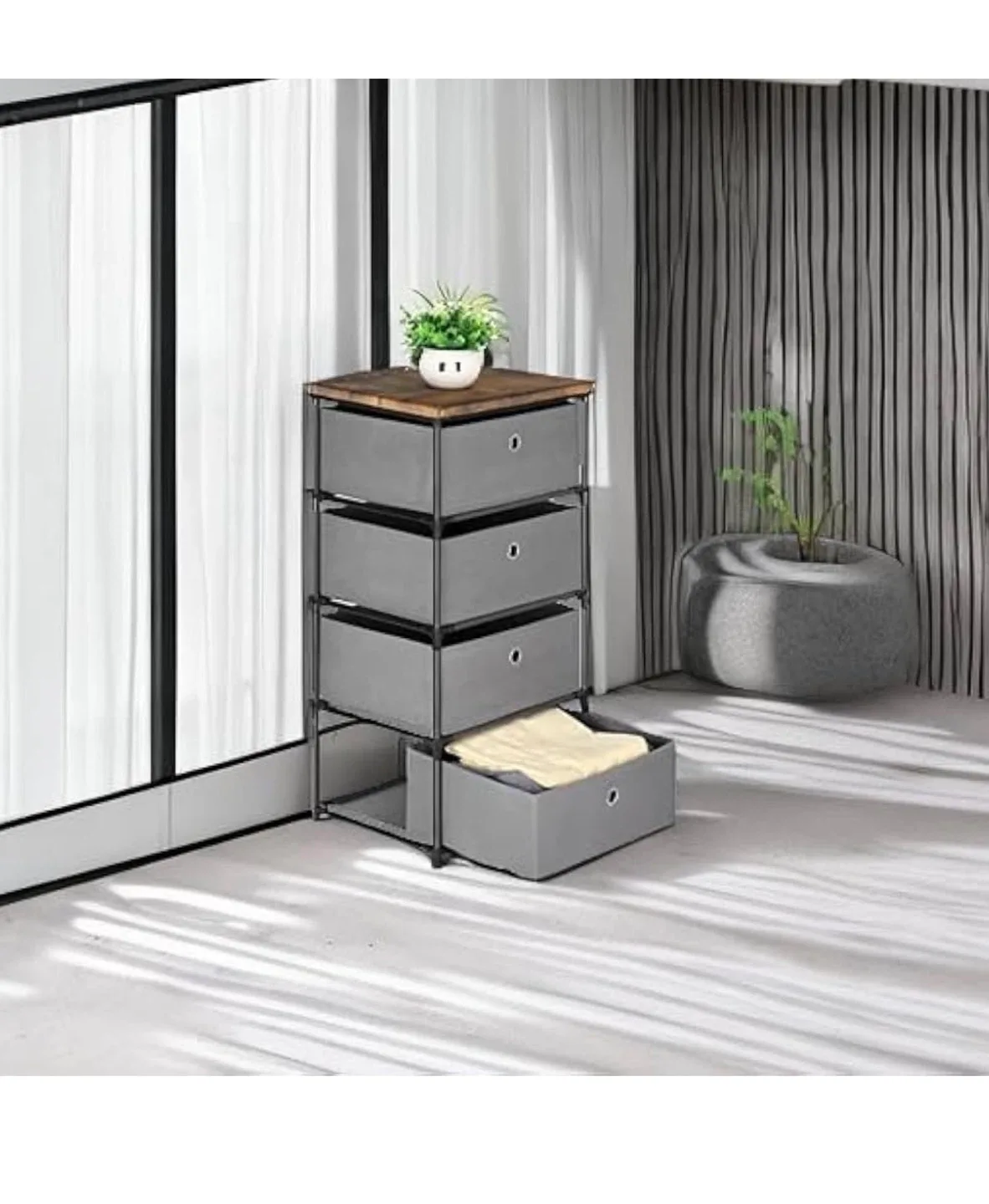 4-Tier Fabric Drawer Dresser Organizer image indicator(2)