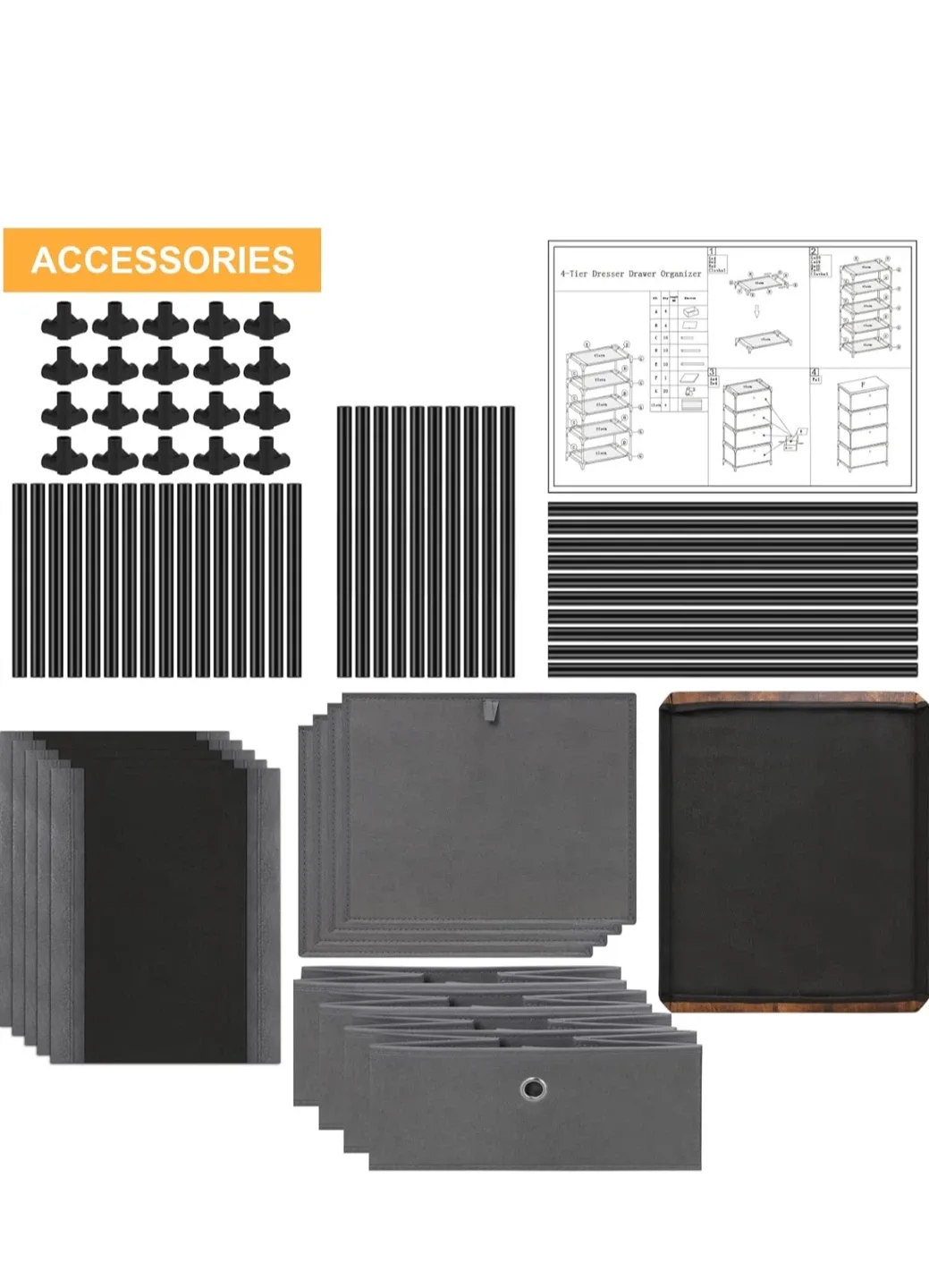 4-Tier Fabric Drawer Dresser Organizer image indicator(5)