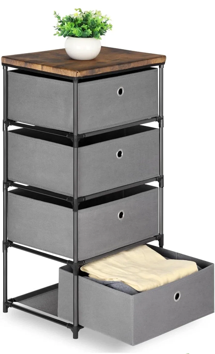 4-Tier Fabric Drawer Dresser Organizer image indicator(8)