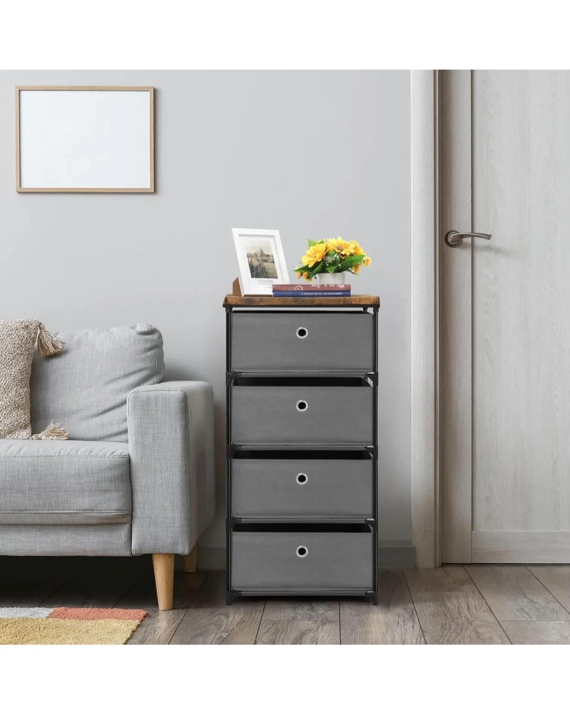 4-Tier Fabric Drawer Dresser Organizer image indicator(7)