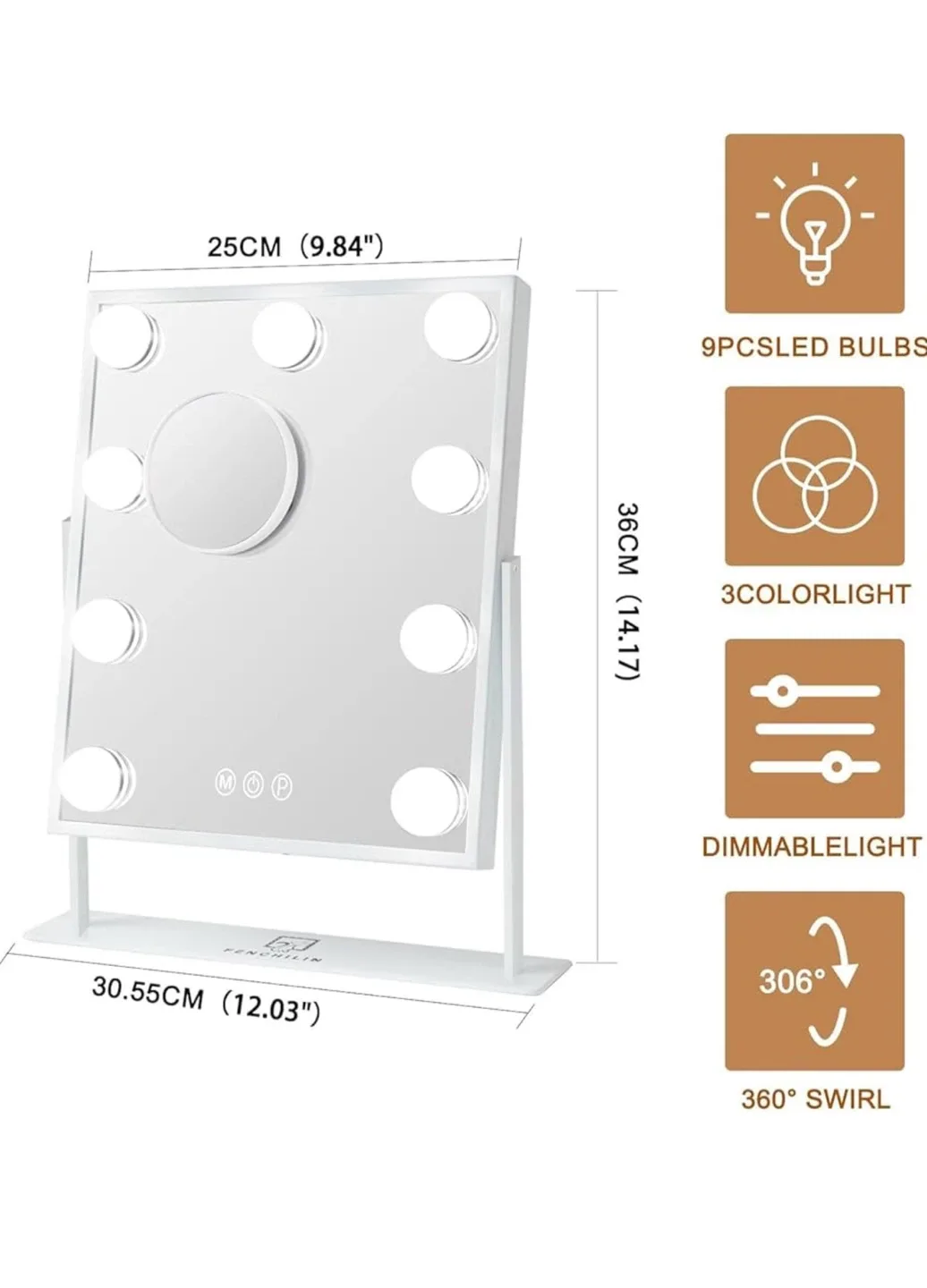 FENCHILIN Vanity Mirror with Lights image indicator(2)