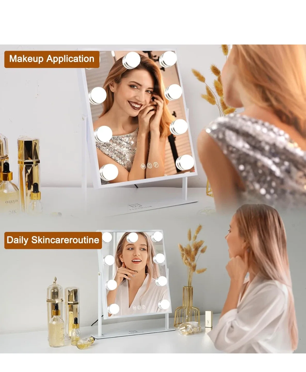 FENCHILIN Vanity Mirror with Lights image indicator(6)