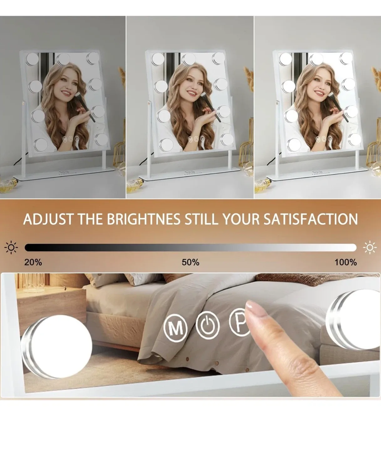 FENCHILIN Vanity Mirror with Lights image indicator(4)