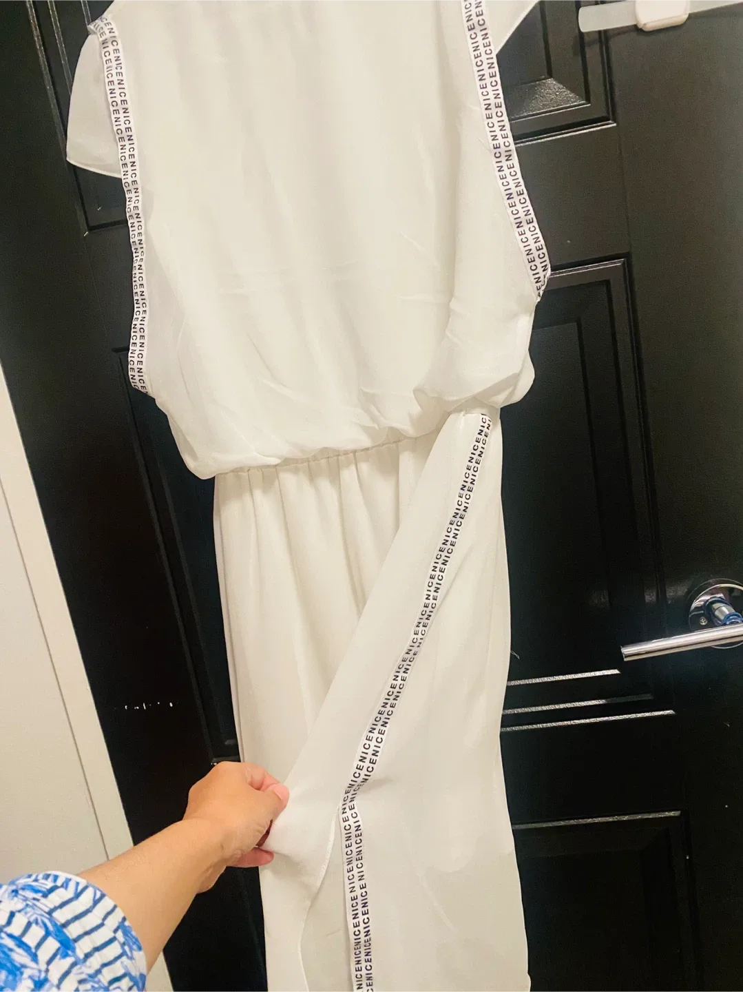 Baoruizy White Dress with 'Nice' Detail - Size 12 image indicator(4)