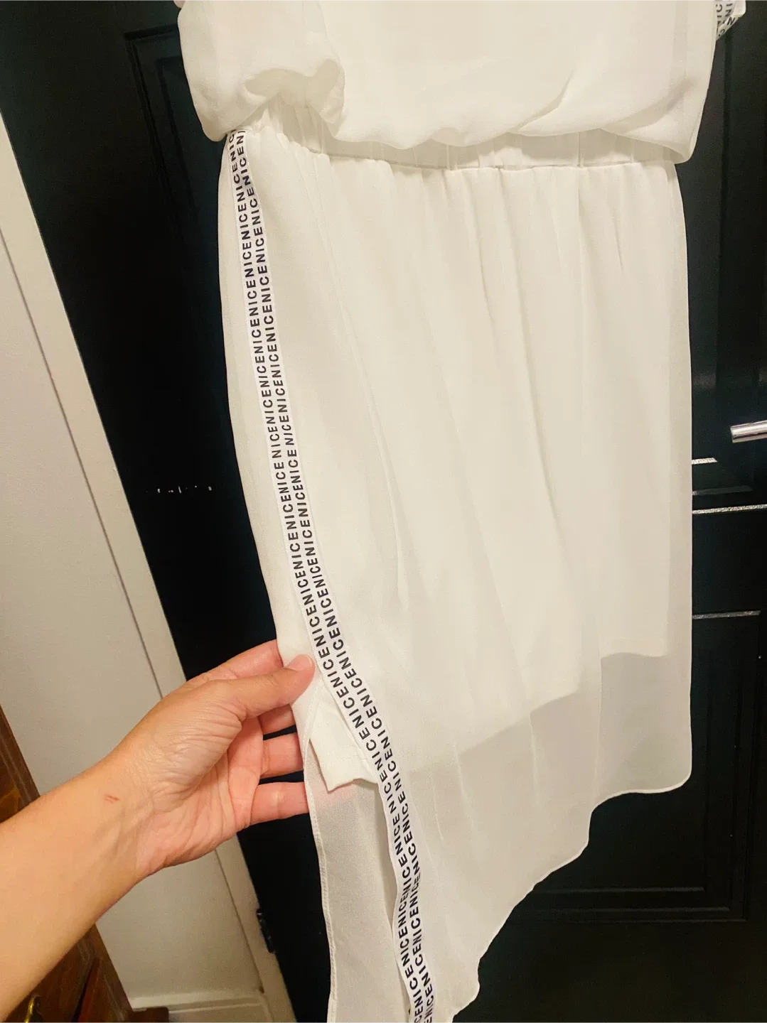 Baoruizy White Dress with 'Nice' Detail - Size 12 image indicator(5)